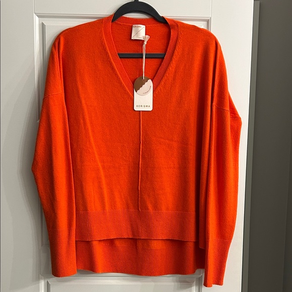 Kerisma Sweaters - Kerisma Women's Bold Orange V-Neck Sweater